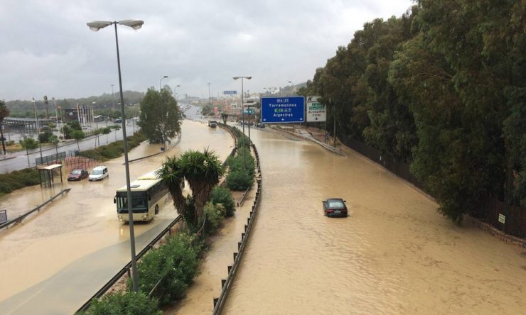 Imagen de las inundaciones en Málaga